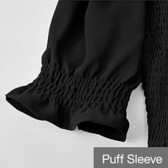 Crew Neck Smocked Maxi Dress — Black | Medium - Picture 4 of 16